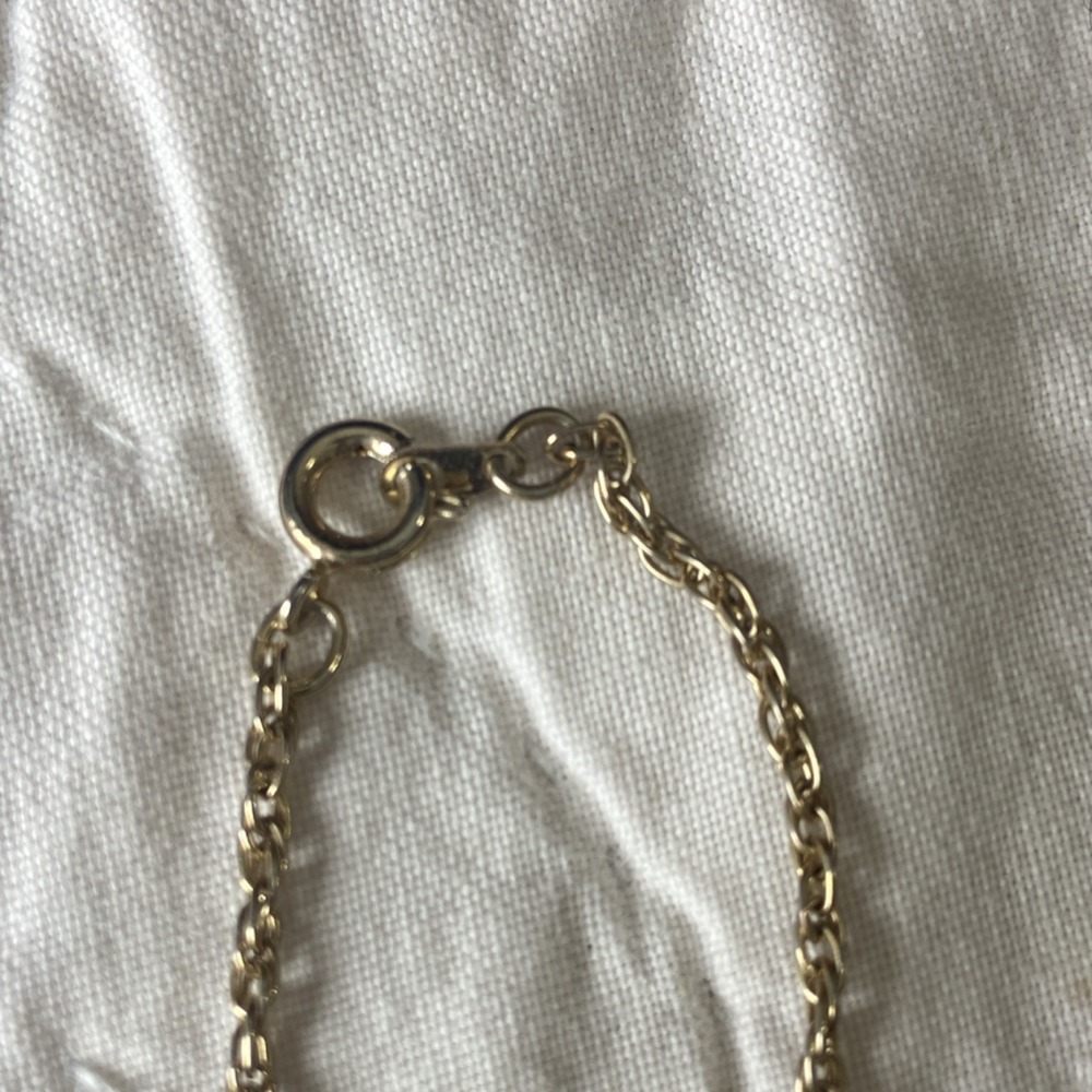 Vintage Goldstone With Crystal Unique Sparkly Shimmer Mystical Gold Necklace - Picture 8 of 8